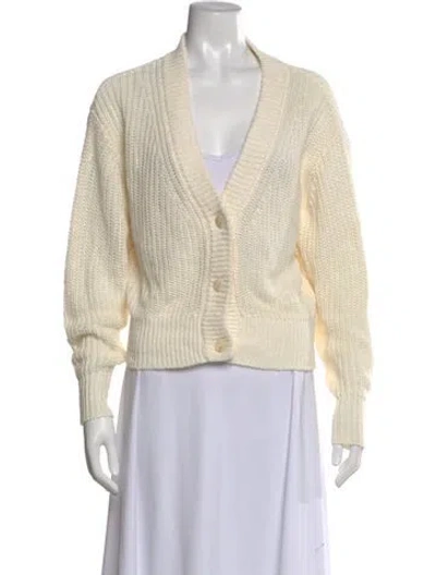 Pre-owned Apiece Apart Linen V-neck Sweater In Neutral