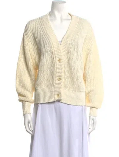 Pre-owned Apiece Apart Linen V-neck Sweater In Neutrals