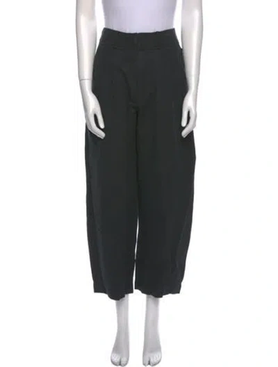 Pre-owned Apiece Apart Linen Wide Leg Pants In Black