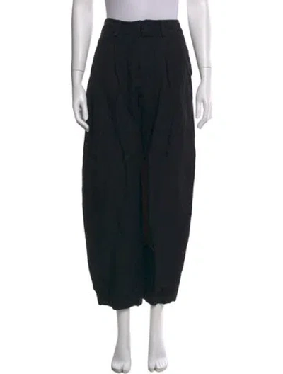 Pre-owned Apiece Apart Linen Wide Leg Pants In Black