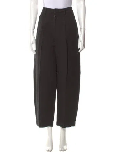 Pre-owned Apiece Apart Linen Wide Leg Pants In Black