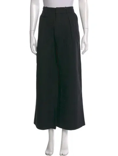 Pre-owned Apiece Apart Linen Wide Leg Pants In Black