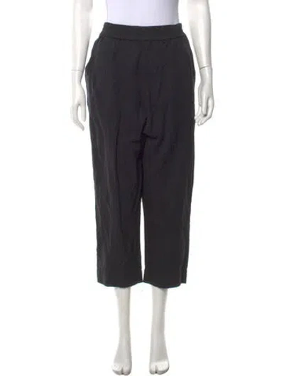 Pre-owned Apiece Apart Linen Wide Leg Pants In Black