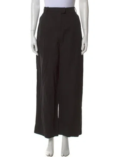 Pre-owned Apiece Apart Linen Wide Leg Pants In Black