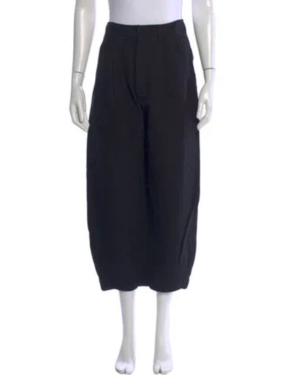 Pre-owned Apiece Apart Linen Wide Leg Pants In Black