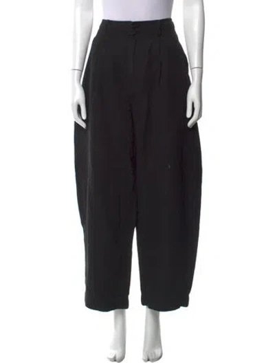 Pre-owned Apiece Apart Linen Wide Leg Pants In Black