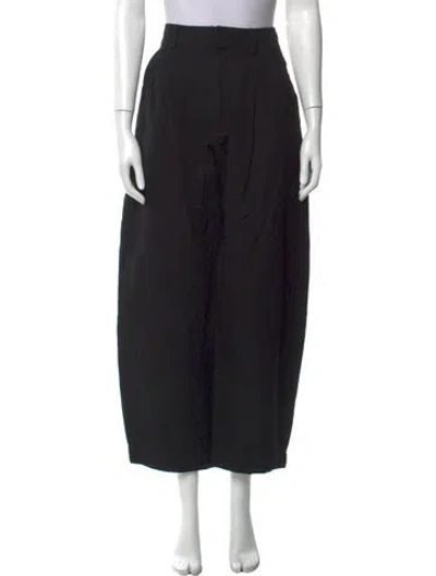 Pre-owned Apiece Apart Linen Wide Leg Pants In Black