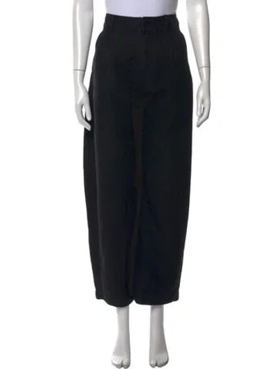 Pre-owned Apiece Apart Linen Wide Leg Pants In Black