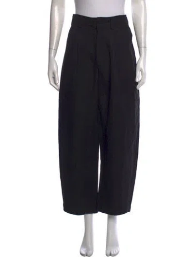 Pre-owned Apiece Apart Linen Wide Leg Pants In Black