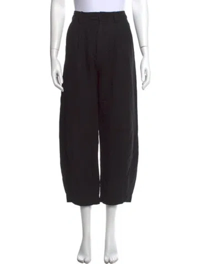 Pre-owned Apiece Apart Linen Wide Leg Pants In Black