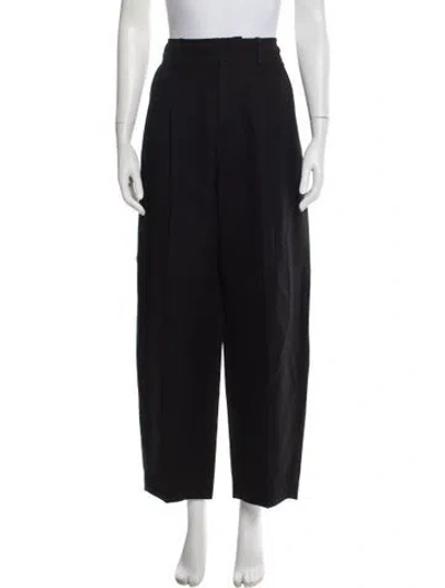 Pre-owned Apiece Apart Linen Wide Leg Pants In Black