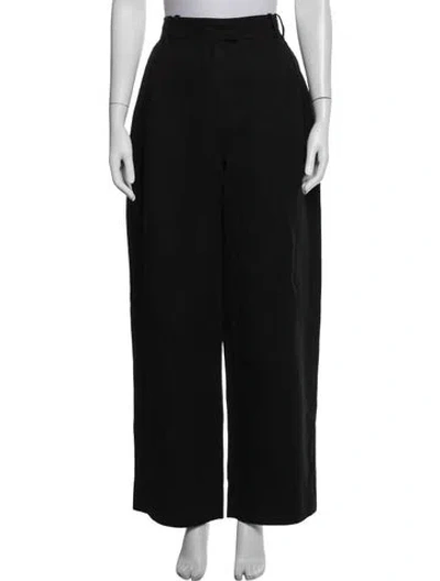 Pre-owned Apiece Apart Linen Wide Leg Pants In Black