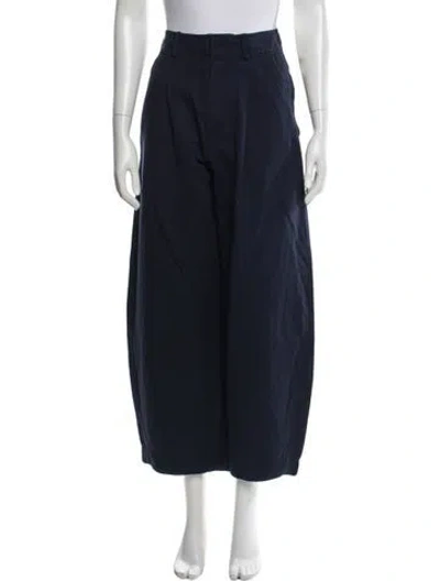 Pre-owned Apiece Apart Linen Wide Leg Pants In Blue