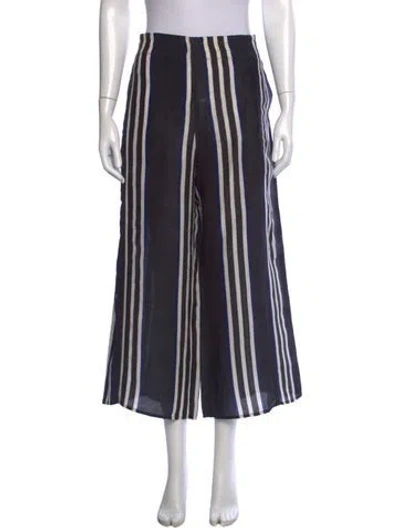Pre-owned Apiece Apart Linen Wide Leg Pants In Blue