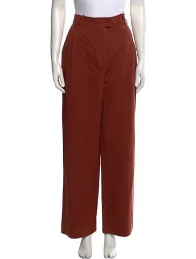 Pre-owned Apiece Apart Linen Wide Leg Pants In Brown