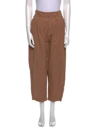 Pre-owned Apiece Apart Linen Wide Leg Pants In Brown