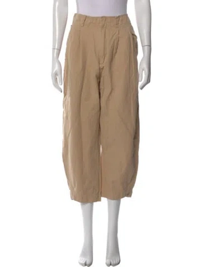 Pre-owned Apiece Apart Linen Wide Leg Pants In Brown