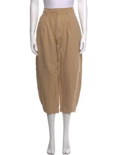 Pre-owned Apiece Apart Linen Wide Leg Pants In Brown