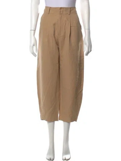 Pre-owned Apiece Apart Linen Wide Leg Pants In Brown
