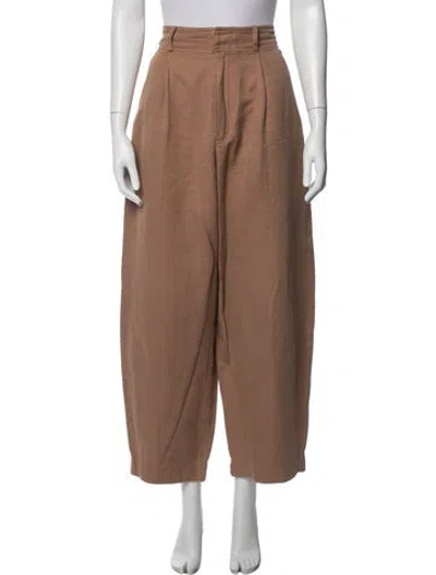 Pre-owned Apiece Apart Linen Wide Leg Pants In Brown