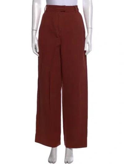Pre-owned Apiece Apart Linen Wide Leg Pants In Brown