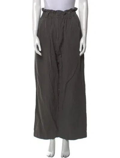 Pre-owned Apiece Apart Linen Wide Leg Pants In Gray