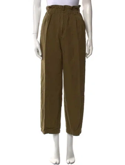Pre-owned Apiece Apart Linen Wide Leg Pants In Green