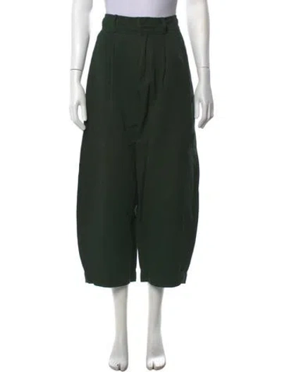 Pre-owned Apiece Apart Linen Wide Leg Pants In Green
