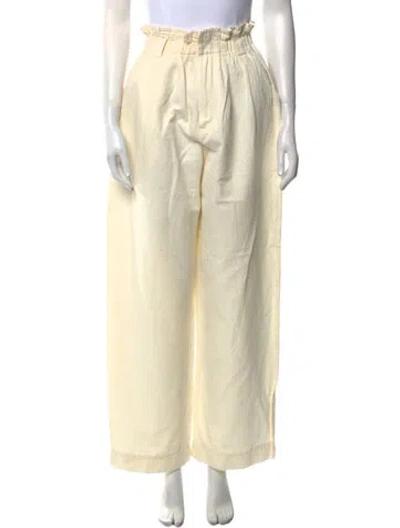 Pre-owned Apiece Apart Linen Wide Leg Pants In Neutral