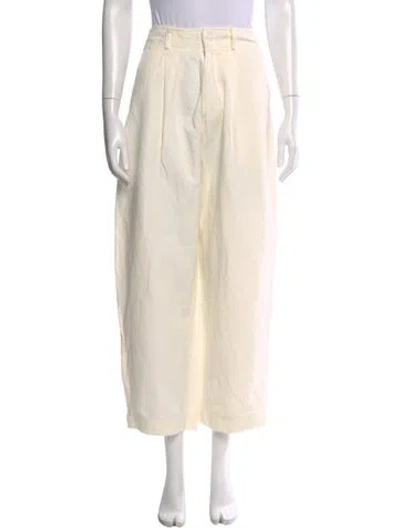 Pre-owned Apiece Apart Linen Wide Leg Pants In Neutral