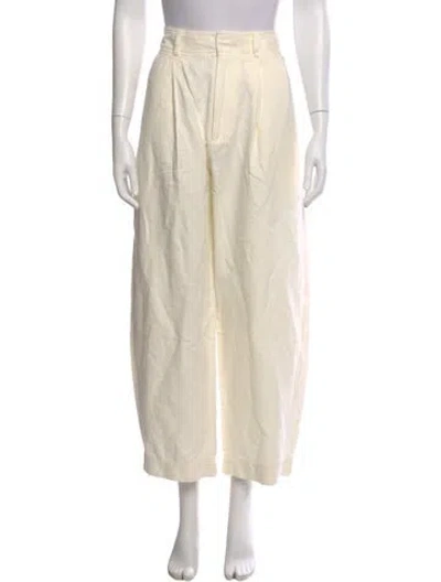 Pre-owned Apiece Apart Linen Wide Leg Pants In Neutral