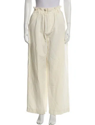 Pre-owned Apiece Apart Linen Wide Leg Pants In Neutral