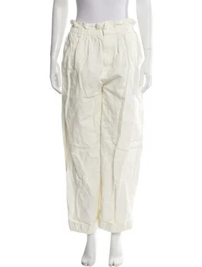 Pre-owned Apiece Apart Linen Wide Leg Pants In Neutral