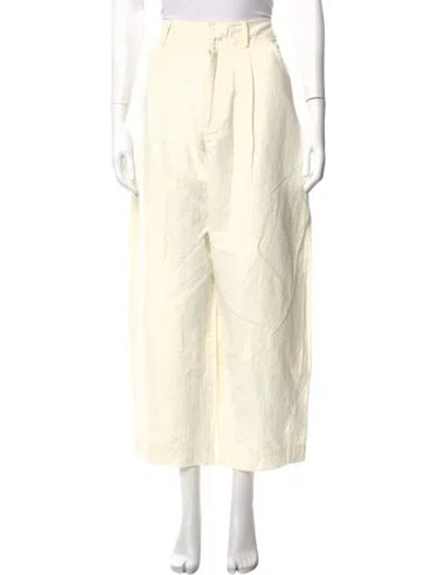 Pre-owned Apiece Apart Linen Wide Leg Pants In Neutral