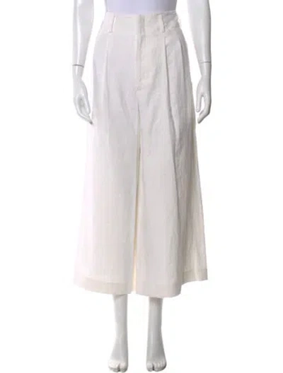 Pre-owned Apiece Apart Linen Wide Leg Pants In Neutral