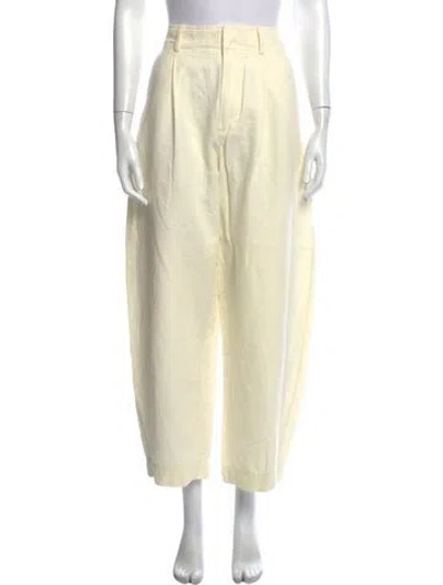 Pre-owned Apiece Apart Linen Wide Leg Pants In Neutral