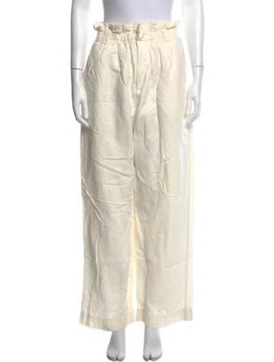 Pre-owned Apiece Apart Linen Wide Leg Pants In Neutral