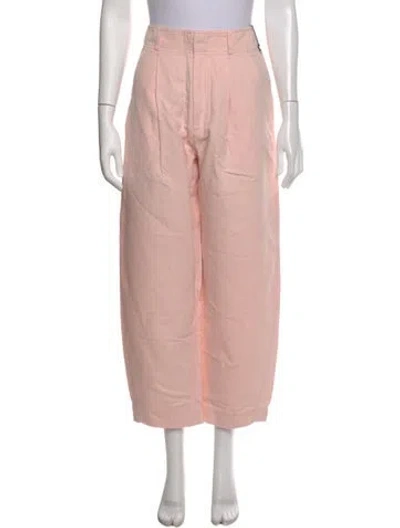 Pre-owned Apiece Apart Linen Wide Leg Pants In Pink