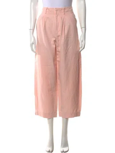Pre-owned Apiece Apart Linen Wide Leg Pants In Pink