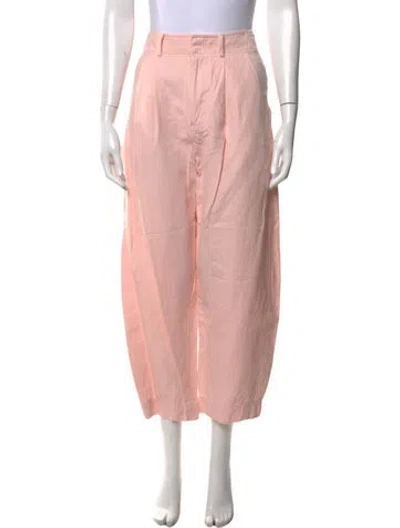 Pre-owned Apiece Apart Linen Wide Leg Pants In Pink