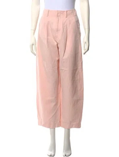 Pre-owned Apiece Apart Linen Wide Leg Pants In Pink