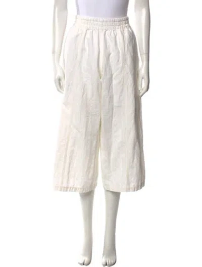 Pre-owned Apiece Apart Linen Wide Leg Pants In White