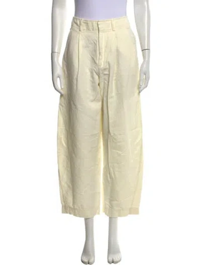 Pre-owned Apiece Apart Linen Wide Leg Pants In White