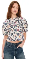 Apiece Apart Lino Top Garden Floral Cream In Garden Floral Cream
