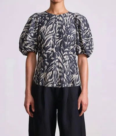 Apiece Apart Lino Top In Abstract Animal Midnight In Multi