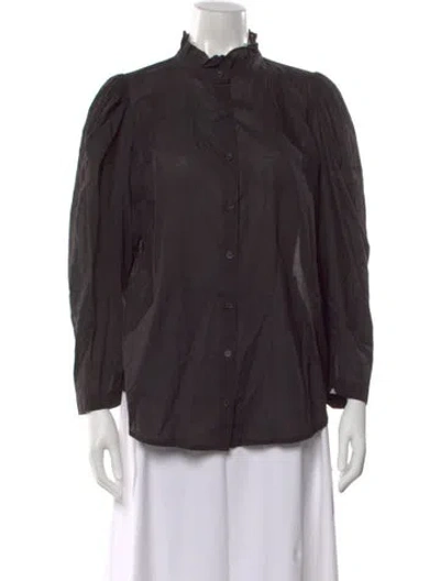 Pre-owned Apiece Apart Long Sleeve Blouse In Gray