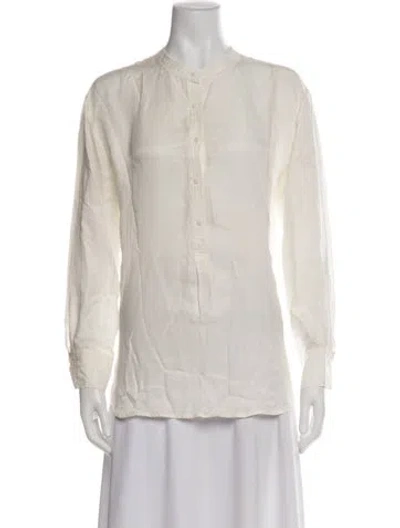 Pre-owned Apiece Apart Long Sleeve Blouse In Green