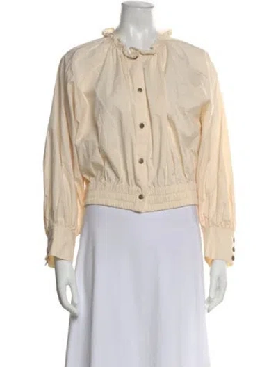 Pre-owned Apiece Apart Long Sleeve Blouse In Neutral