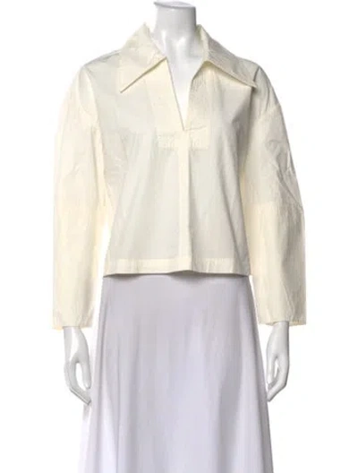 Pre-owned Apiece Apart Long Sleeve Blouse In Neutrals