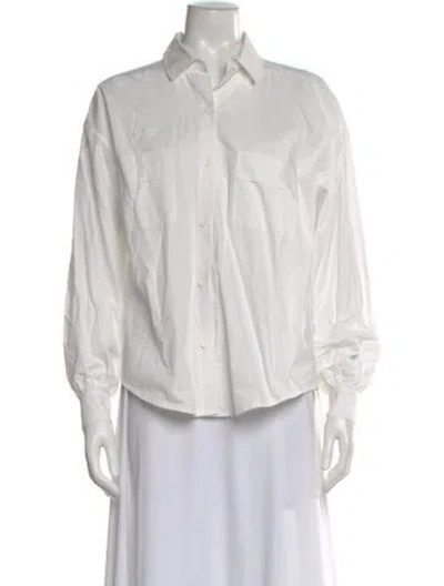 Pre-owned Apiece Apart Long Sleeve Blouse In White